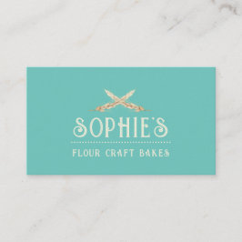 Elegant Baker's Logo Turquoise Visitekaartje