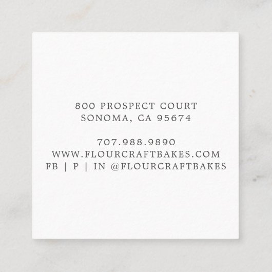 Elegant Baker's Rode Visitekaartje (Achterkant)