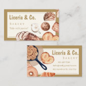 Elegant Bakery Business Card – Custom Contact Card Visitekaartje (Voorkant / Achterkant)