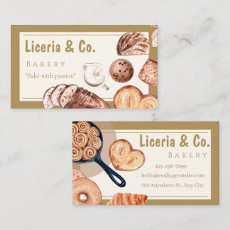 Elegant Bakery Business Card – Custom Contact Card Visitekaartje