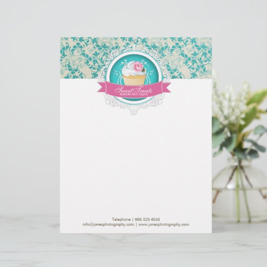 Elegant Bakery Letterhead Gepersonaliseerd Briefhoofd (Staand voorkant)