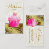 Elegant Bakery Visitekaartje Cupcake Roze goud (Voorkant / Achterkant)