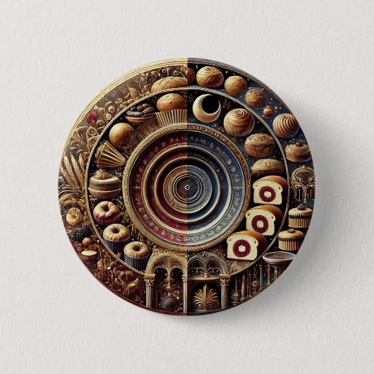 Elegant bakken ronde button 5,7 cm (Voorkant)