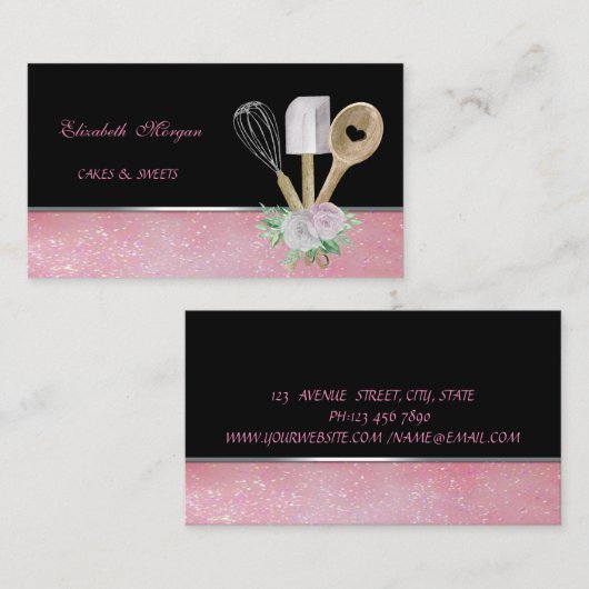 Elegant bakkergebak Handgereedschap Visitekaartje (Voorkant / Achterkant)