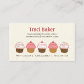 Elegant bakkerij cupcake crème Achtergrond Visitekaartje (Achterkant)