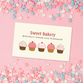 Elegant bakkerij cupcake crème Achtergrond Visitekaartje