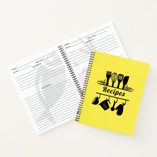 Elegant bakkerij - Lemon - gele recepten Notitieboek (Binnen)