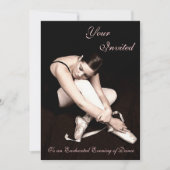 Elegant Ballerina Ballet Dance Overweging Uitnodig Kaart (Voorkant)