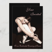 Elegant Ballerina Ballet Dance Overweging Uitnodig Kaart (Voorkant / Achterkant)