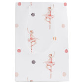 Elegant Ballerina Christmas  Medium Cadeauzakje (Voorkant)