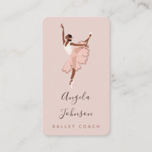 Elegant Ballerina Dancer Illustration Dance School Visitekaartje