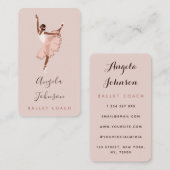 Elegant Ballerina Dancer Illustration Dance School Visitekaartje (Voorkant / Achterkant)