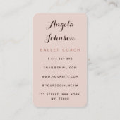 Elegant Ballerina Dancer Illustration Dance School Visitekaartje (Achterkant)