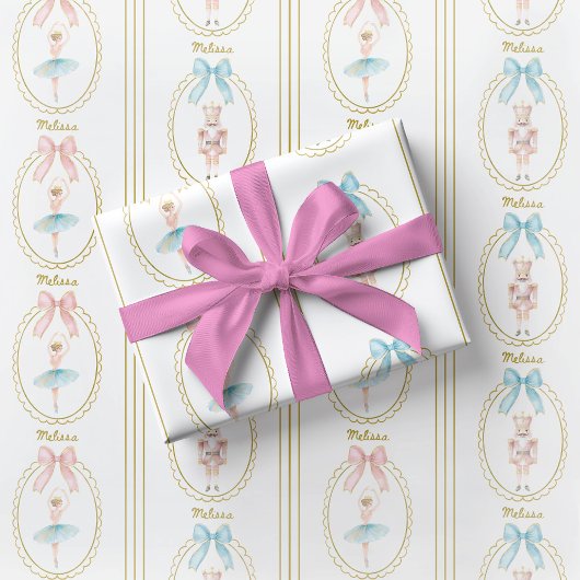 Elegant Ballerina Nutcracker Wrapping Paper Cadeaupapier