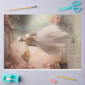 Elegant Ballerina Portret & Bloemen, Shabby Chic Tissuepapier (Craft)