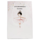 Elegant Ballerina Roze Verjaardagsfeest Medium Cadeauzakje (Voorkant)