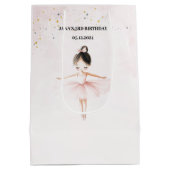 Elegant Ballerina Roze Verjaardagsfeest Medium Cadeauzakje (Achterkant)