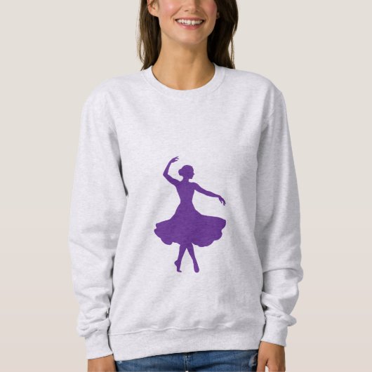 Elegant Ballerina Silhouette Ballet Dancer Trui (Voorkant)