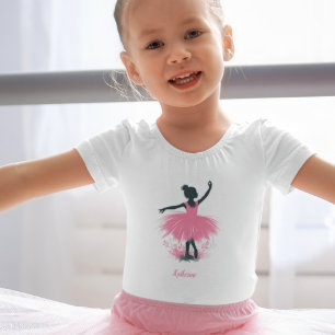 Elegant Ballerina Silhouette Ballet Kinder Shirts