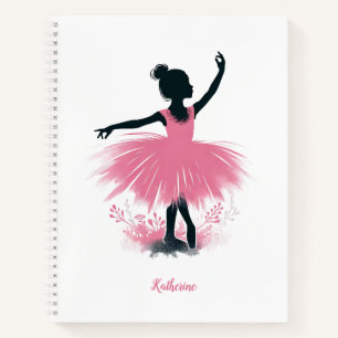 Elegant Ballerina Silhouette Ballet Notitieboek