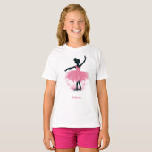 Elegant Ballerina Silhouette Ballet T-shirt (Voorkant volledig)