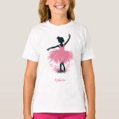 Elegant Ballerina Silhouette Ballet T-shirt (Voorkant)