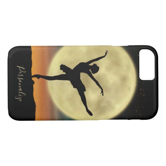 Elegant Ballerina Silhouette Full Moon personalise Case-Mate iPhone Case (Achterkant (Horizontaal))
