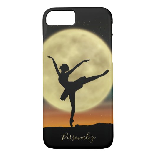Elegant Ballerina Silhouette Full Moon personalise Case-Mate iPhone Case (Achterkant)