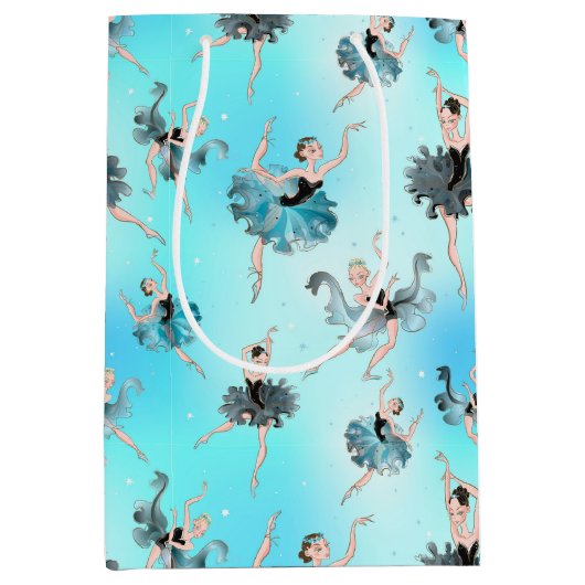 Elegant Ballerinas Wrapping Paper Medium Cadeauzakje (Voorkant)