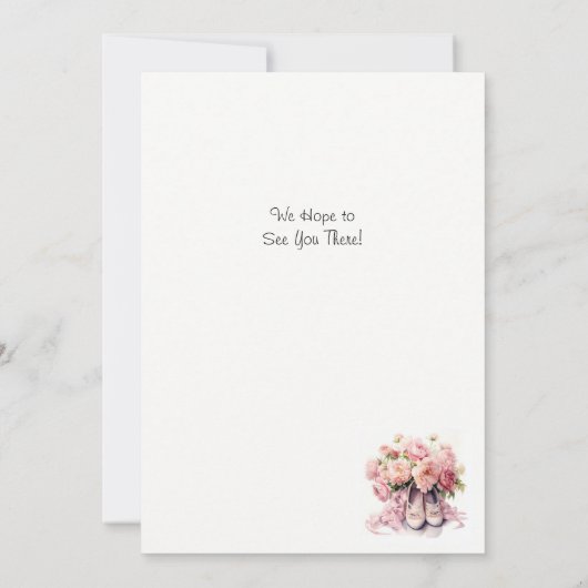 Elegant Ballet Dance Overweging Uitnodiging (Achterkant)