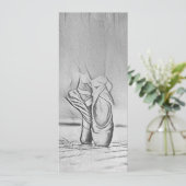 Elegant ballet laat zwart-wit zien feestdagenkaart (Staand voorkant)
