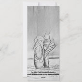 Elegant ballet laat zwart-wit zien feestdagenkaart (Achterkant)