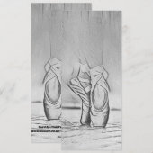 Elegant ballet laat zwart-wit zien feestdagenkaart (Voorkant / Achterkant)