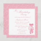 Elegant ballet slippers verjaardagsfeestje uitnodi kaart (Voorkant / Achterkant)
