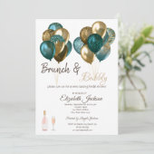 Elegant-ballonnen Brunch en bubbelbaar Vrijgezelle Kaart (Staand voorkant)