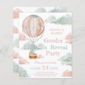 Elegant ballonwolk maakt uitnodiging bekend (Voorkant / Achterkant)