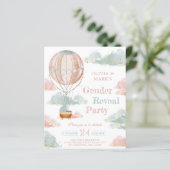 Elegant ballonwolk maakt uitnodiging bekend (Staand voorkant)