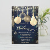 Elegant Balls,Lights Blue Christmas  Kaart (Staand voorkant)