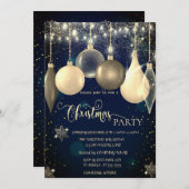 Elegant Balls,Lights Blue Christmas  Kaart (Voorkant / Achterkant)