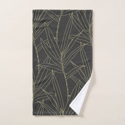 Elegant bamboe folio gold strokes design bad handdoek (Handdoek)