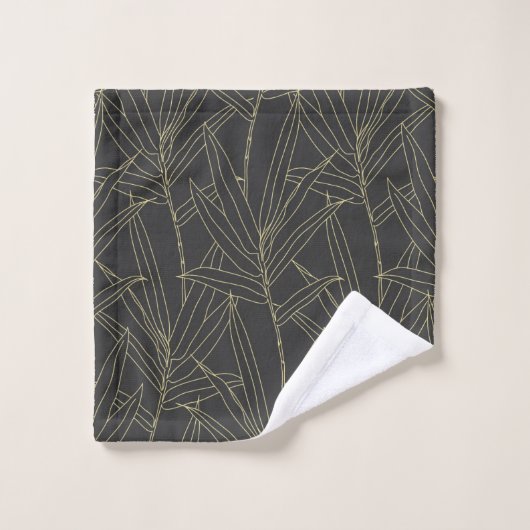 Elegant bamboe folio gold strokes design bad handdoek (Wasdoekje)