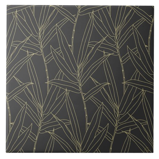 Elegant bamboe folio gold strokes design tegeltje (Voorkant)