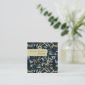 Elegant Bamboo Foliage Vierkante Visitekaartje (Staand voorkant)
