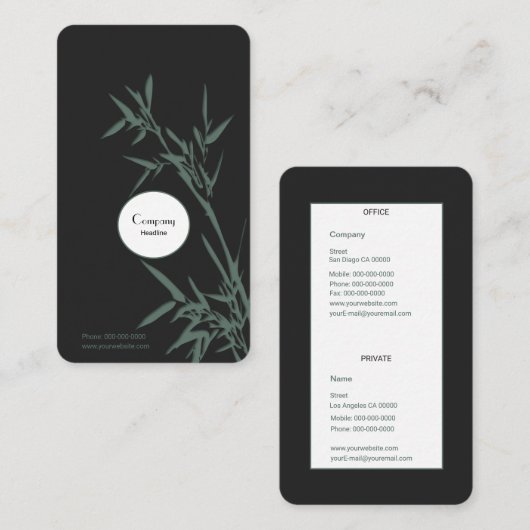 Elegant Bamboo Visitekaartje (Voorkant / Achterkant)