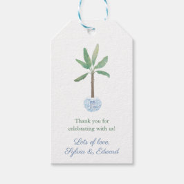 Elegant Banana Leaf Tree Hostess Hartelijk dank Cadeaulabel