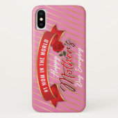 Elegant Banner Happy Moederdag IPhone Case (Achterkant)