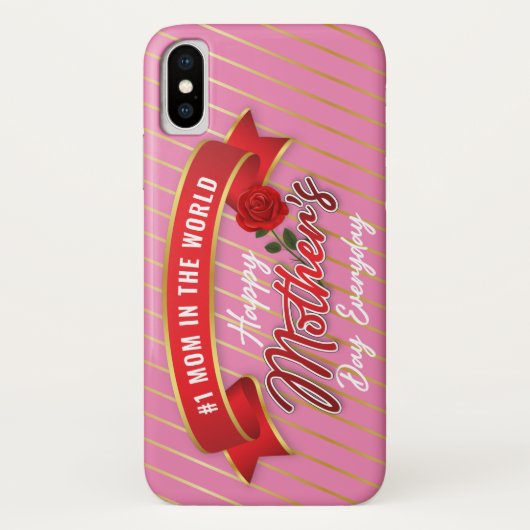 Elegant Banner Happy Moederdag IPhone Case (Achterkant)