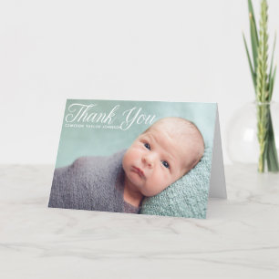 Elegant Baptism Baby foto witte besturing Bedankkaart