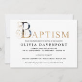 Elegant Baptism boy girl goud en blauw Kaart (Voorkant)