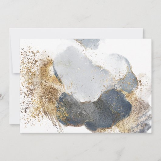 Elegant Baptism boy girl goud en blauw Kaart (Achterkant)